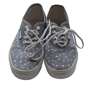 Vans Kids Gray Floral & Polka Dotted Sneakers -Size 2.5